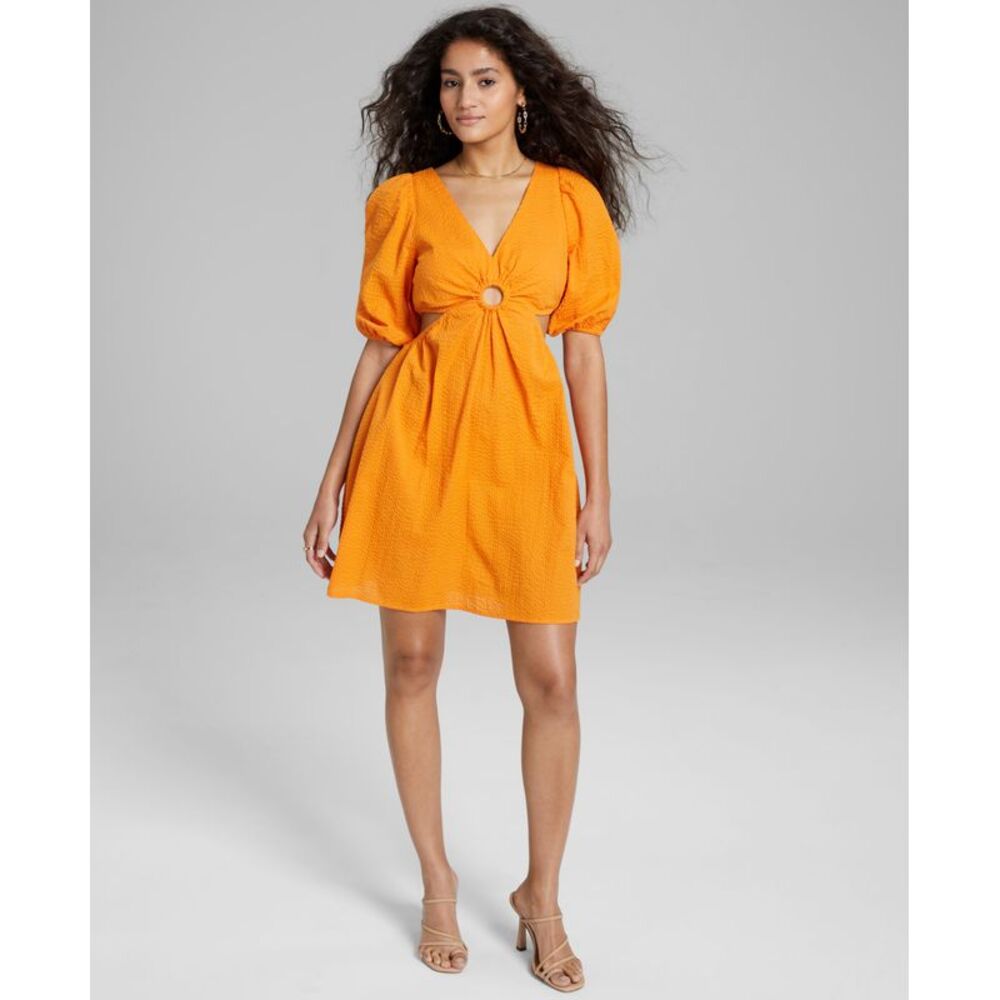 And Now This Now This Womens Keyhole Cotton Mini Dress